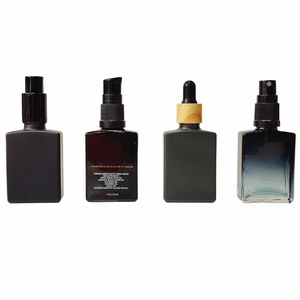 ขวดน้ำมันหอมระเหยทรงเหลี่ยมหรูหราขนาด 15 มล. 30 มล. 50 มล. 100 มล. ขวดแก้วหยดน้ำมันหอมระเหยสีดำด้านแบบด้าน - Product Image 1