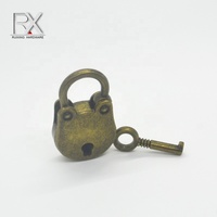 Fermeture de sac en alliage de métal en laiton antique avec cadenas à clé, serrure de sac, fermoir pour boîte à bijoux suspendue, loquet pour sac à main, valise