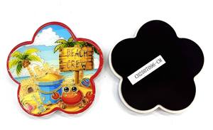 Recuerdos <span class=keywords><strong>de</strong></span> Turismo Marino Reutilizables <span class=keywords><strong>de</strong></span> Cerámica Epóxica para Refrigerador, Forma Redonda/Cuadrada, Tortugas Marinas, Delfines, Loros, Flamencos, Caballitos <span class=keywords><strong>de</strong></span> Mar - Product Image 6