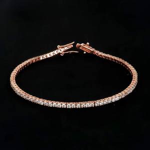 Bracelet Chaîne Tennis en Argent Sterling 925, 2mm, Moissanite Certifiée VVS1 GRA, Effet Givré, Prix de Gros - Product Image 1