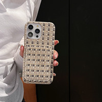 Top Design personnalisé Plaid pour IPhone couverture de téléphone portable avec porte-cartes étui de téléphone de luxe en tricot