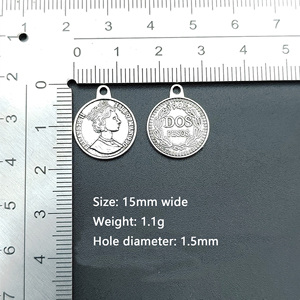 Vente en gros de collier rond tête de reine pièce de monnaie en forme de médaillon pour la fabrication de bijoux pendentifs à breloque - Product Image 4