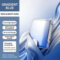 Ventilador USB Portátil de 199 Niveles, 4500mAh, 40000r/min, Capacidad Real de Batería de 4500mAh, 3H de Duración, PCBA Flashable, 1 Año de Garantía, para Cuello y Cintura, OEM
