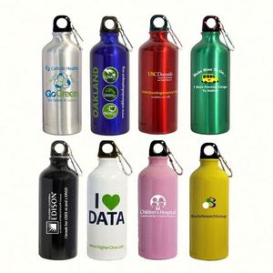 Bouteille d'eau de sport et de camping légère et réutilisable de 500 ml, sans BPA, en aluminium, avec bouchon à vis et boucle, de marque - Product Image 6