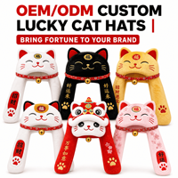 Chapeau en peluche chat porte-bonheur personnalisé, fabricant OEM ODM, chapeau d'animal en peluche personnalisé avec longues bras, haute qualité, vente en gros