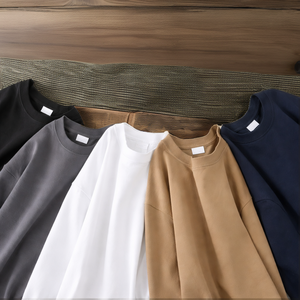 ราคาโรงงาน รับผลิตตามสั่ง พิมพ์ซิลค์สกรีน เสื้อแขนยาวผ้าฝ้ายแท้ หนัก 300 กรัม ทรงหลวมสำหรับผู้ชาย - Product Image 2