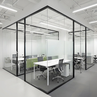 Système de cloisons modulaires en verre, panneaux de 12 mm d'épaisseur, cadre en aluminium, design moderne, isolation phonique, mobile, facile à installer, chambre, salle à manger