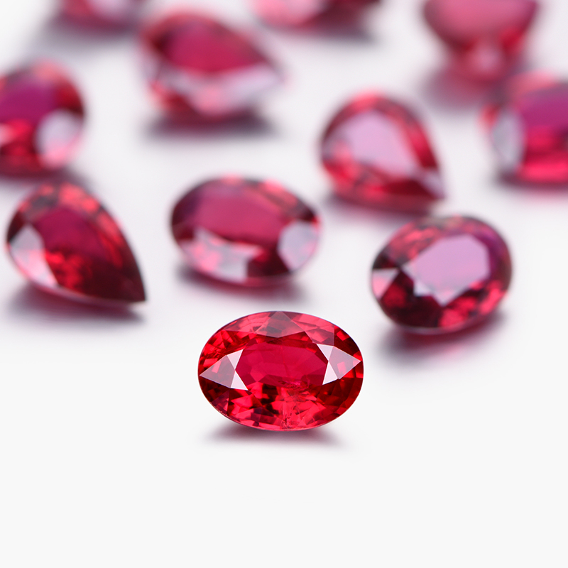 Synthetischer Rubin 7 # Roter Rechteckiger Smaragdschliff-Edelstein|  Alibaba.com