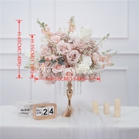 Boule de fleurs artificielles en soie pour décorations de mariage, Hortensia vert chaud, Centre de table rose pour mariage et fête - Grande Vente