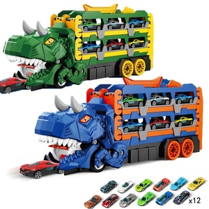 Tùy Chỉnh Phóng Gấp Khủng Long Giao Thông Vận Tải Lưu Trữ <span class=keywords><strong>Container</strong></span> Xe Tải Mô Hình Xe Mini Xe Cho Trẻ Em Hợp Kim Diecast Đồ Chơi - Product Image 2