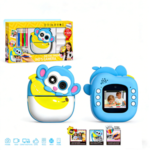 Fotocamera Istantanea per Bambini con Funzione di Pittura, Design <span class=keywords><strong>Scimmia</strong></span> Cartone Animato, Fotocamera Digitale Educativa per Bambini - Product Image 1