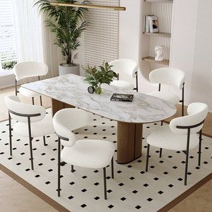 Silla de Comedor Moderna, Ecológica, Impermeable, Tapizada, con Patas de Metal, Asiento y Respaldo de Gamuza Blanca, para Hogar u Oficina - Product Image 5