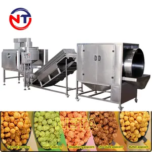 Machine china popcorn maker sugar popcorn making machine for snacks chips coated caramel popcorn factory