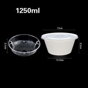 1250ml nhựa dùng một lần bát với khay bên trong vòng thực phẩm cấp <span class=keywords><strong>container</strong></span> Hộp Ăn Trưa lấy đi gói <span class=keywords><strong>container</strong></span> - Product Image 2