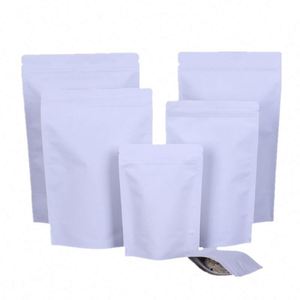 Sacs cadeaux personnalisés en papier kraft blanc mat pour café, 11x18,5 cm, pack promotionnel - Product Image 1