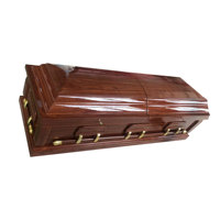 Suministro de funerales profesionales de alta calidad económico desmontar ataúdes de madera ataúdes colorido terciopelo satén cenizas adultos