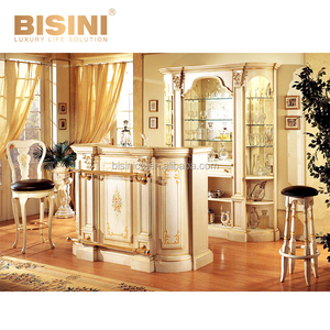 <span class=keywords><strong>Comptoir</strong></span> de <span class=keywords><strong>bar</strong></span> à domicile en bois sculpté, style rococo <span class=keywords><strong>vintage</strong></span> rétro, orné de motifs floraux - Product Image 1