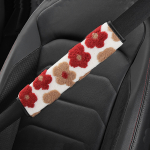 Protège-ceinture de sécurité en laine d'agneau YECAI, motif floral, pour femmes et enfants, compatible avec Honda et Toyota - Product Image 3