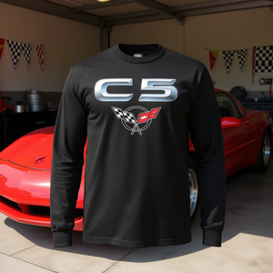 Camiseta de manga larga C5 Muscle Car 1997-2004 con diseño de insignia vintage - Product Image 3