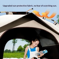Tente de camping extérieure légère 4,1 kg pour toute la famille, quatre saisons, double couche, en fibre de verre et polyester 210T, une chambre, 3-4 personnes