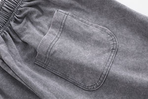 Personalizado 100% algodón Casual Streetwear pantalones cortos de sudor hombres sudor corto desgastado Vintage ácido lavado pantalones cortos - Product Image 5