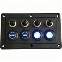 Panneau de commande tactile rond 4/6/8 voies DC12V/24V avec disjoncteur 10A pour bateau, camion, moto, camping-car