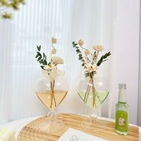 Diffuseur d'aromathérapie en verre transparent en forme de cœur, pot-pourri, désodorisant d'ambiance sans flamme, éliminateur d'odeurs pour salle de bain