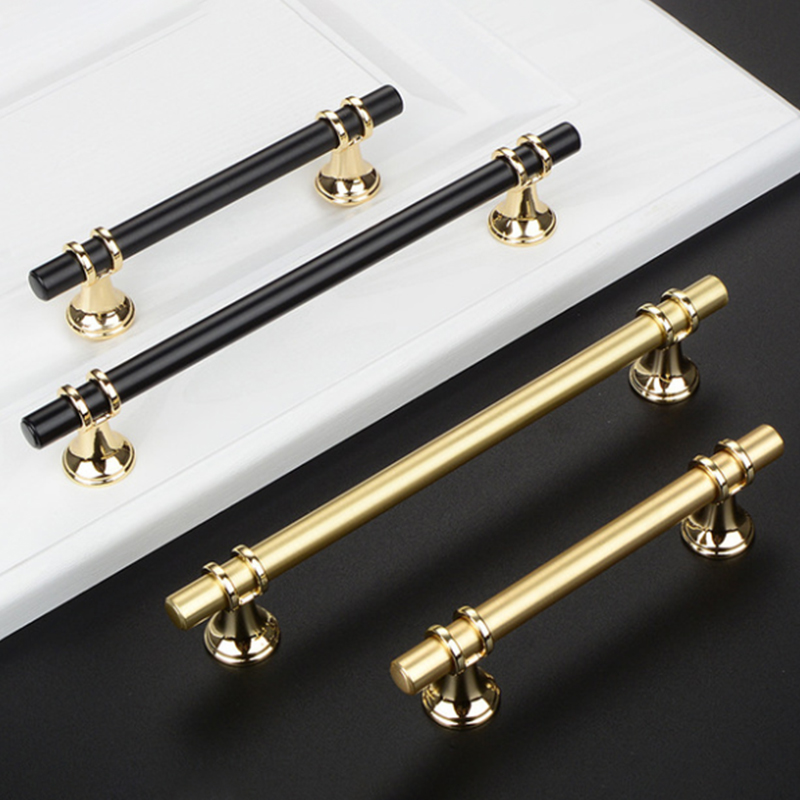 Black Gold Cabinet Drawer Knobs & Pull Handles for Kitchen & Bathroom -  Modern Zinc Alloy & Steel Design, 1-Year Warranty
