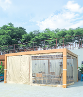 Pergola Bioclimatique à Toit Ouvrant en Bois pour Extérieur, Auvent Pare-Soleil, Tonnelle de Jardin, Abri de Jardin à Ombre Manuelle