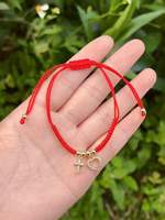 Bracelets en cordon rouge tendance pour femmes, plaqués or, avec breloques cœur et croix, chaîne réglable, bijoux porte-bonheur, ensembles cadeaux