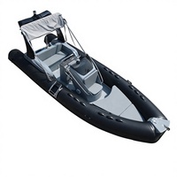 Bateau semi-rigide sportif de luxe Bulguria Fashion Grey Hull 19 pieds, coque en fibre de verre à profil en V profond, Hypalon, 580 Zodiac, pour la pêche