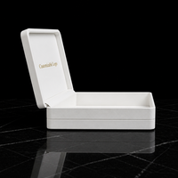 Boîte cadeau rigide blanche personnalisée pour bijoux, avec insert en mousse découpé en forme de cœur, emballage en carton pour colliers de couple