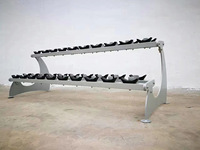 Support pour haltères hexagonaux Hanson - Équipement de rangement commercial robuste, portable et stable pour salle de sport avec fonctions de sécurité