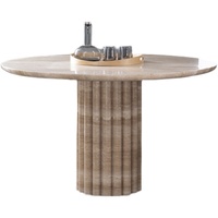 Ensemble de table à manger moderne minimaliste en pierre naturelle pour la décoration de la maison, table ronde pour 6 personnes