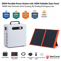 300W 768Wh LiFePO4 Stasiun Daya Portabel Kit Generator Tenaga Surya 100W Panel Surya Lipat untuk Berkemah RV Luar Ruangan Tenaga Listrik Off Grid
