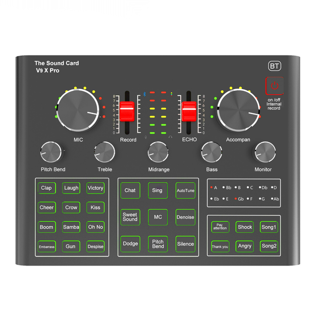 Gooermi V9X PRO Wireless Live Streaming Sound Card with Dual-Device Support Noise Cancelling Voice Changer & Sound Effector