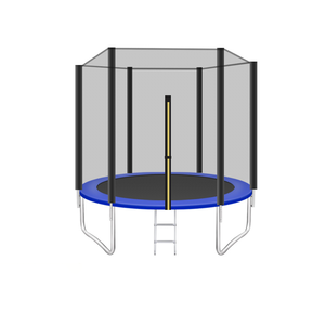 Trampoline Extérieur Pliable de Haute Qualité, Grand Modèle de 8 <span class=keywords><strong>Pieds</strong></span>, <span class=keywords><strong>avec</strong></span> Filet de Sécurité, pour Jardin, Enfants, Sauts Amusants, Fête <span class=keywords><strong>d</strong></span>'Anniversaire, <span class=keywords><strong>Jeu</strong></span> en PVC et PP - Product Image 1