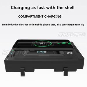 Cargador inalámbrico para coche de 15W, carga rápida dual USB QC3.0 tipo C para Toyota Highlander/Crown Kluger 2022 - Product Image 4