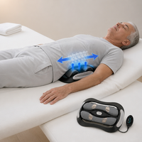 Masajeador Lumbar de Tracción con Protección de Privacidad para Agentes, Calentamiento, Luz Roja y Control de Tiempo para Alivio del Dolor Muscular Lumbar