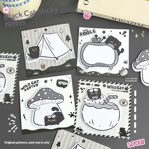 Black Cat Shaped <b>Sticky</b> <b>Notes</b> Cute Irregular Adhesive Notepad Cartoon Memo Stickers For Student Office Message - Product Image 5