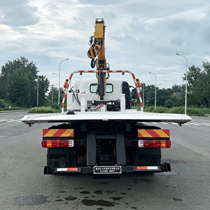 Multi-functional FAW 4x2 <b>Flatbed</b> Wrecker Crane Slidebed Tow <b>Truck</b> with 5 Ton Boom Crane for Accident Rescue - Product Image 2