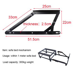 Mécanisme de canapé-lit escamotable en métal pliable avec charnière à ressort, mécanisme de levage du dessus et de déplacement vers l'avant, support coulissant pour canapé-lit - Product Image 2