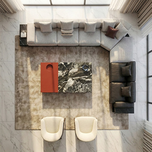 Divano Modulare a L Moderno in Tessuto Nero e Grigio <span class=keywords><strong>per</strong></span> <span class=keywords><strong>Arredamento</strong></span> Contemporaneo del Soggiorno - Product Image 2