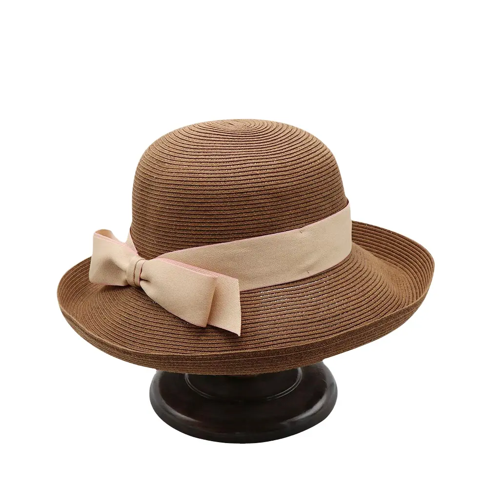 Süßer Rand Sonnenblende Strand Cowboy-Hut atmungsaktive Strohhüte Sommer kleiner frischer Blumen-Strohhut