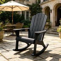 Chaise de jardin Adirondack en HIPS à montage facile, chaise à bascule d'extérieur pour patio, chaises à bascule de jardin pour villa et cour