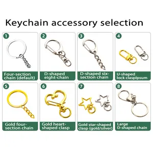 Fashion Promotional Items Custom Printed Clear Acrylic Photo Charm Key Chain Plastic Keyring Custom Acrylic Keychain