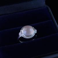 Bague en argent sterling 925 plaqué rhodium avec quartz rose naturel taille ronde, vente en gros d'usine, pour femme, cadeau, usage quotidien