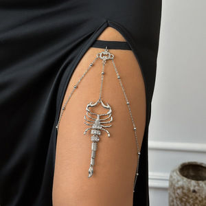 Metal Iron Chain Tassel Arm Chain, Open Serpent and Scorpion Arm <b>Cuff</b>, Arm Ring, Body Chain, Chest Chain - Product Image 2