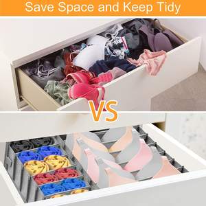 ตู้ลิ้นชักพับเก็บได้สำหรับห้องนั่งเล่นกระเป๋าเก็บชุดชั้นในพร้อมช่องแบ่งสำหรับผูกถุงเท้าชุดชั้นในเสื้อผ้า-ผ้าซักได้ - Product Image 6