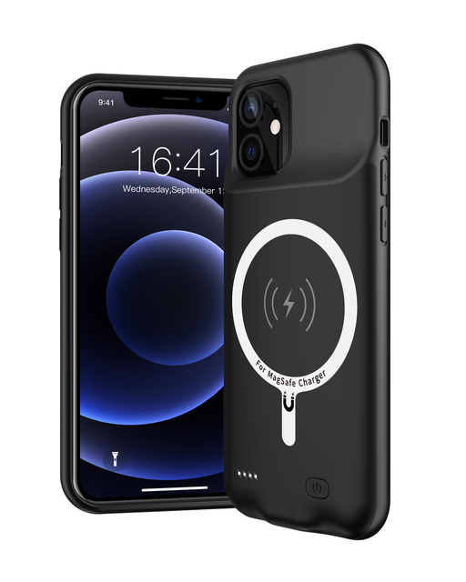 2025 New 8000Mah Wireless Battery Case Tpu Full Cover Case With Power Bank Power Phone Case for Iphone 13 Pro Max All Series